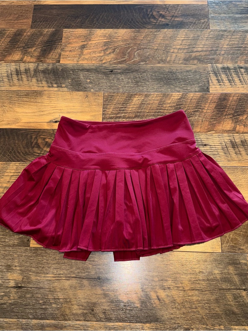 Pleated Athletic Skort in Burgundy - Women's Tennis/Active Skort